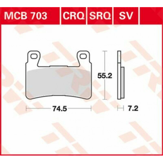 TRW μεταλλικά τακάκια MCB703SV για HYOSUNG GT 650 IR 09-17 / HONDA CBR 600 F 99-07 1 σετ για 1 δαγκάνα