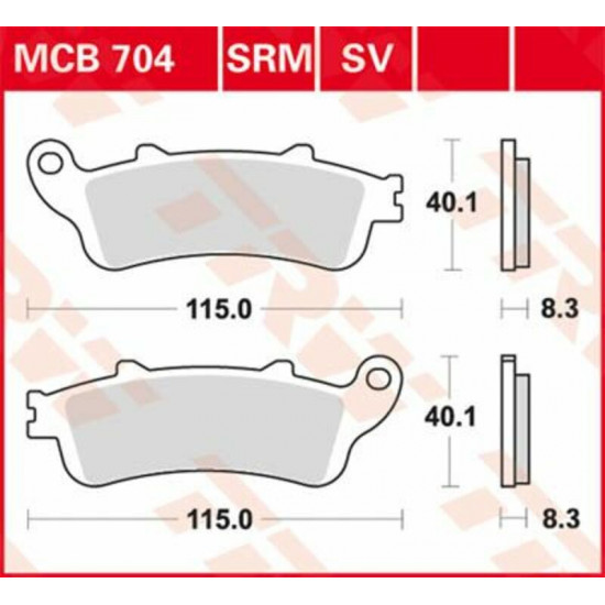 TRW μεταλλικά τακάκια MCB704SV για KAWASAKI EN 650 ABS 15-23 / VICTORY CROSS COUNTRY 106 10-17 1 σετ για 1 δαγκάνα