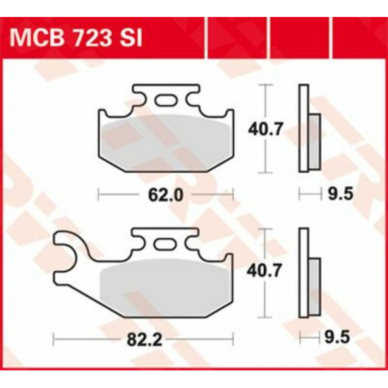 TRW μεταλλικά τακάκια MCB723SI για CAN AM (BRP) OUTLANDER 800 R EFI 4X4 09-15 / CAN AM (BRP) TRAXTER 500 4X4 01-05 1 σετ για 1 δαγκάνα