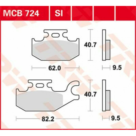 TRW μεταλλικά τακάκια MCB724SI για CAN AM (BRP) OUTLANDER 800 R EFI 4X4 09-15 / CAN AM (BRP) TRAXTER 500 4X4 01-05 1 σετ για 1 δαγκάνα