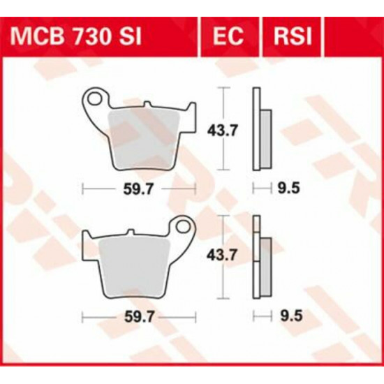 TRW μεταλλικά τακάκια MCB730RSI για HONDA CRF 450 R 02-22 / HONDA CRF 250 X 04-18 1 σετ για 1 δαγκάνα