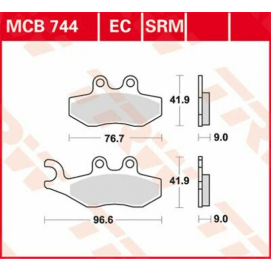 TRW μεταλλικά τακάκια MCB744SRM για VESPA GTS 300 I.E. ABS 14-20 / VESPA GTS 300 I.E. 09-17 1 σετ για 1 δαγκάνα