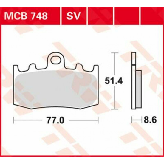 TRW μεταλλικά τακάκια MCB748SV για BMW R 1200 GS 04-12 / BMW R 1200 GS ABS 04-12 1 σετ για 1 δαγκάνα