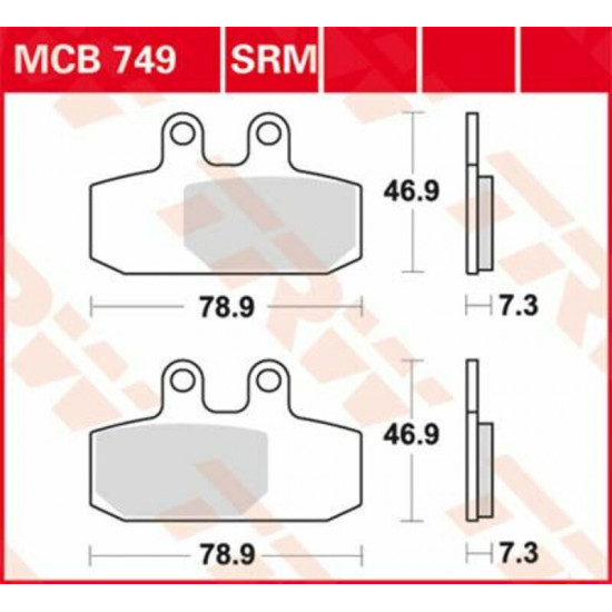 TRW μεταλλικά τακάκια MCB749SRM για APRILIA ATLANTIC 500 02-05 1 σετ για 1 δαγκάνα