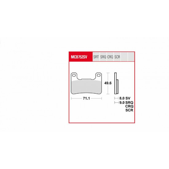 TRW μεταλλικά τακάκια MCB752TRQ για SUZUKI GSX-R 1000 04-11 / KAWASAKI ZX-10 R 1000 08-14 1 σετ για 1 δαγκάνα
