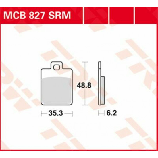 TRW μεταλλικά τακάκια MCB827SRM για VESPA LX 50 05-14 / VESPA LX 50 4T 05-14 1 σετ για 1 δαγκάνα