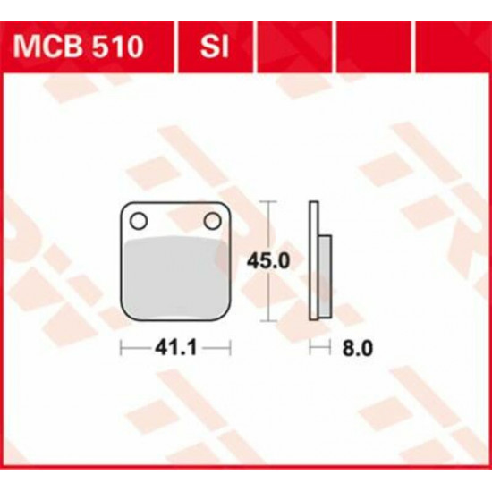 TRW οργανικά τακάκια MCB510 για PEUGEOT VIVACITY 50 4T 08-17 / DAELIM S-FIVE 50 01-14 1 σετ για 1 δαγκάνα