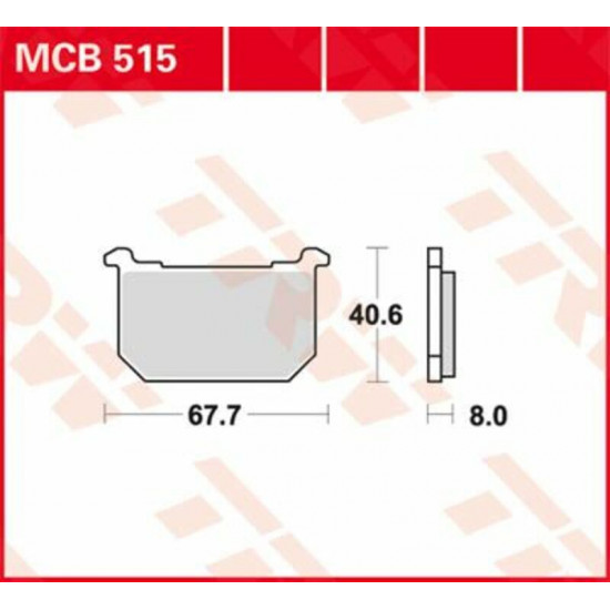 TRW οργανικά τακάκια MCB515 για KAWASAKI GT 750 82-85 / KAWASAKI Z 550 81-82 1 σετ για 1 δαγκάνα