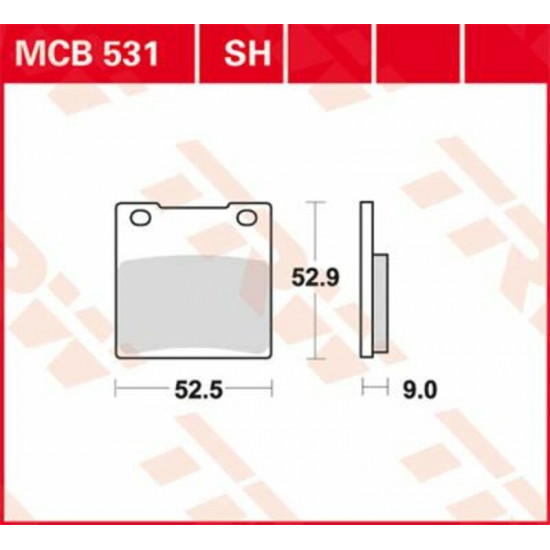 TRW οργανικά τακάκια MCB531 για SUZUKI GSX-R 750 85-03 / KAWASAKI ZXR 400 89-99 1 σετ για 1 δαγκάνα