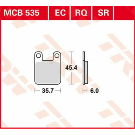 TRW οργανικά τακάκια MCB535EC για PEUGEOT JET FORCE 50 C-TECH 05-16 / PEUGEOT LUDIX II 50 08-14 1 σετ για 1 δαγκάνα