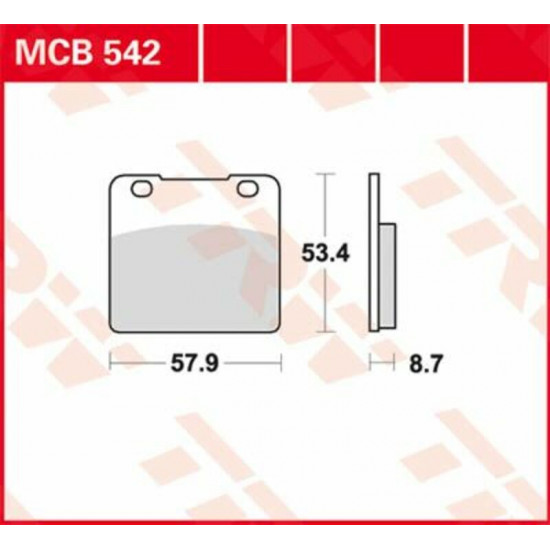 TRW οργανικά τακάκια MCB542 για SUZUKI VS 1400 GLP 87-03 / SUZUKI VS 800 GL 92-00 1 σετ για 1 δαγκάνα