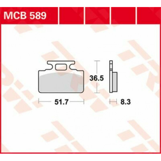TRW οργανικά τακάκια MCB589 για HONDA RS 125 R 89-08 / SYM MIO 100 05-16 1 σετ για 1 δαγκάνα