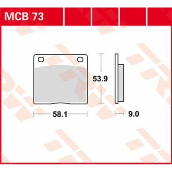 TRW οργανικά τακάκια MCB73 για KAWASAKI Z 1300 DFI 84-89 / SUZUKI GS 750 77-79 1 σετ για 1 δαγκάνα