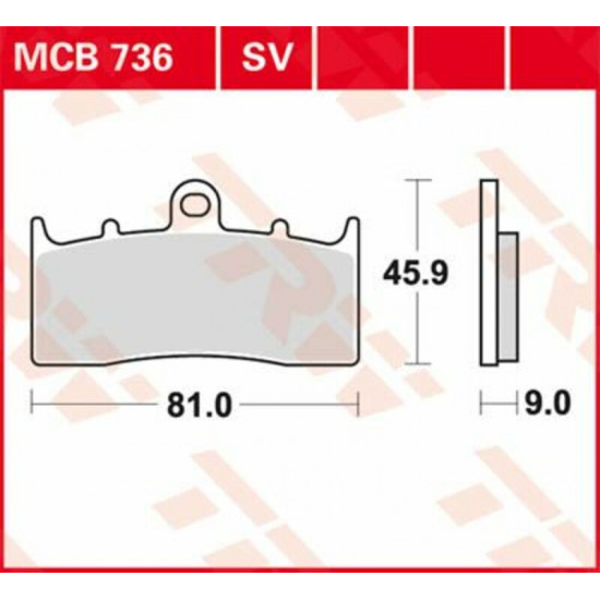 TRW οργανικά τακάκια MCB736 για BMW K 1600 GT ABS 11-19 / BMW K 1600 GTL ABS 11-19 1 σετ για 1 δαγκάνα