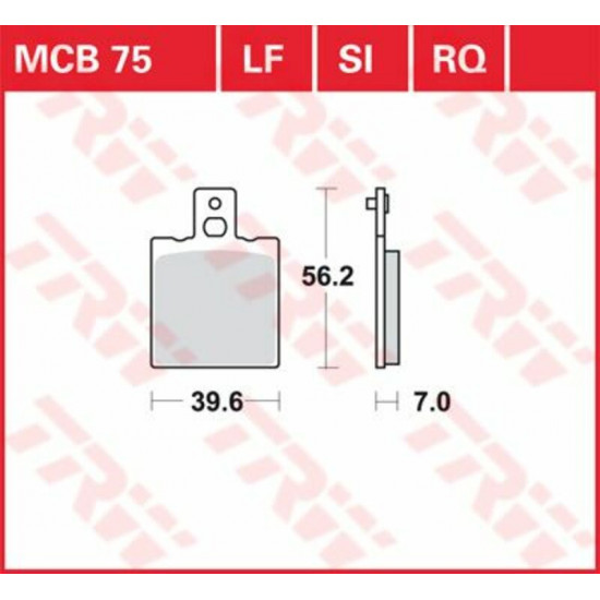 TRW οργανικά τακάκια MCB75 για MZ SKORPION 660 94-01 / DUCATI MONSTER 600 94-01 1 σετ για 1 δαγκάνα