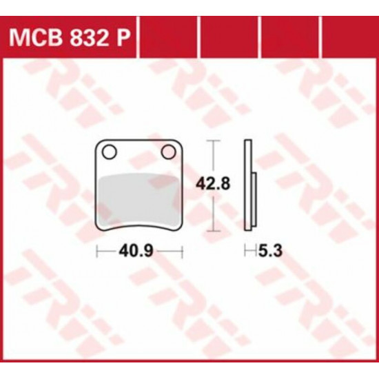 TRW οργανικά τακάκια MCB832P για BMW C EVOLUTION ABS 14-21 / GILERA FUOCO 500 I.E. 07-16 1 σετ για 1 δαγκάνα