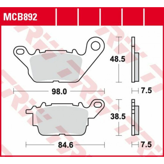 TRW οργανικά τακάκια MCB892 για YAMAHA GPD 125 ABS 15-21 / YAMAHA GPD 155 ABS 17-17 1 σετ για 1 δαγκάνα