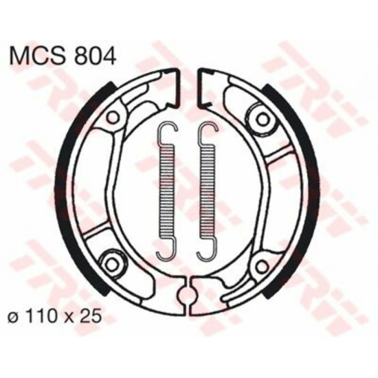 TRW οργανικές σιαγώνες MCS804 για HONDA MT 50 S 80-96 / HONDA CR 80 R 80-91 1 ζευγάρι για 1 ταμπούρο