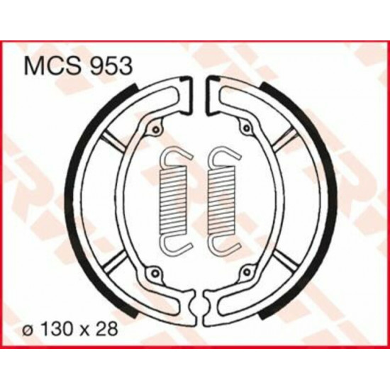 TRW οργανικές σιαγώνες MCS953 για YAMAHA AG 100 80-91 / SACHS ROADSTER 125 01-11 1 ζευγάρι για 1 ταμπούρο