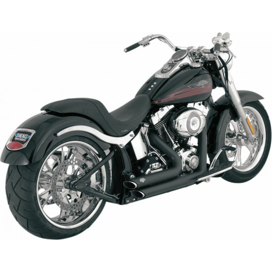 VANCE - HINES ολόσωμη εξάτμιση 2σε2 Shortshots Short Staggered Straight Slash-Cut 47221 για Harley Davidson FXST 1340 86-99 μαύρο