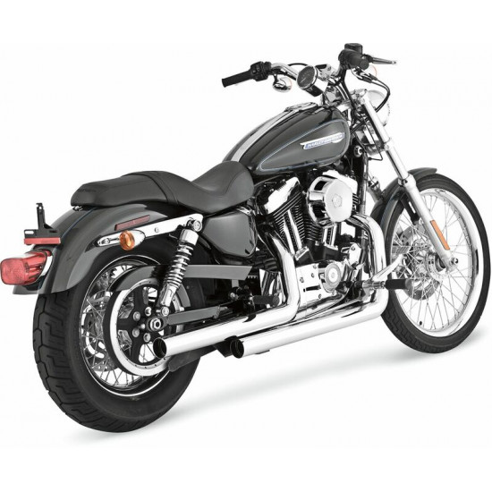 VANCE - HINES ολόσωμη εξάτμιση 2σε2 Straightshots Round Staggered Straight-Cut 17821 για Harley Davidson XL 1200 C 04-13 χρώμιο
